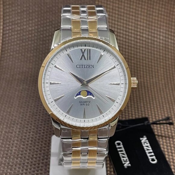 NEW Citizen Quartz Silver Analog Moon Phase Men\'s Watch main image 7